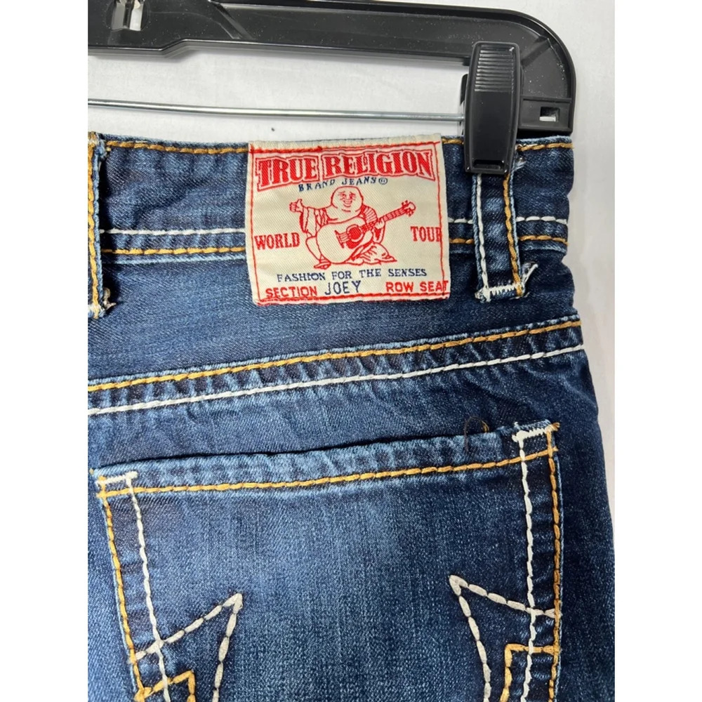 Y2K True Religion Joey Thick Stitch Two Toned Flare Jeans Blue 29‎ - Picture 3 of 9